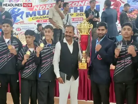 Haryana wins North Zone Muay Thai Championship for the second time with 34 gold, 19 silver, and 9 bronze medals, with 67 participating players