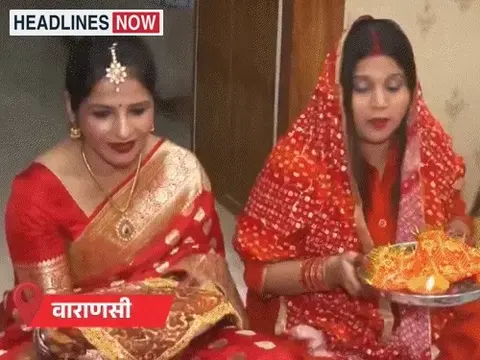 यूपी में करवा चौथ:डिप्टी सीएम ने पत्नी के साथ चांद देखकर पूजा की, महिला ने बांके बिहारी को पति मानकर व्रत रखा