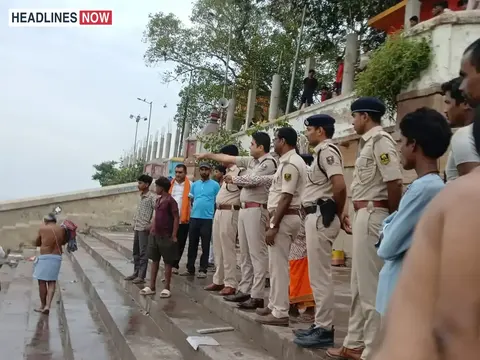 स्थानीय लोगों ने प्रतिबंधित गंगा घाट खोलने की मांग की:कार्तिक महीने में उमानाथ में जुटते हैं श्रद्धालु, एसडीपीओ ने किया निरीक्षण